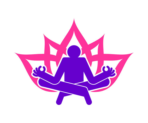 带有莲花式瑜伽的标志，象征冥想、放松、和谐与健康。非常适合瑜伽工作室、健身中心和整体健康项目。图片下载