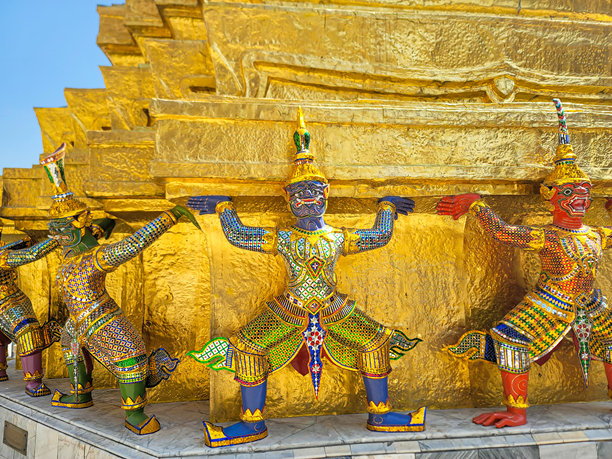 泰国神话中的夜叉，曼谷大皇宫玉佛寺的守护神图片下载