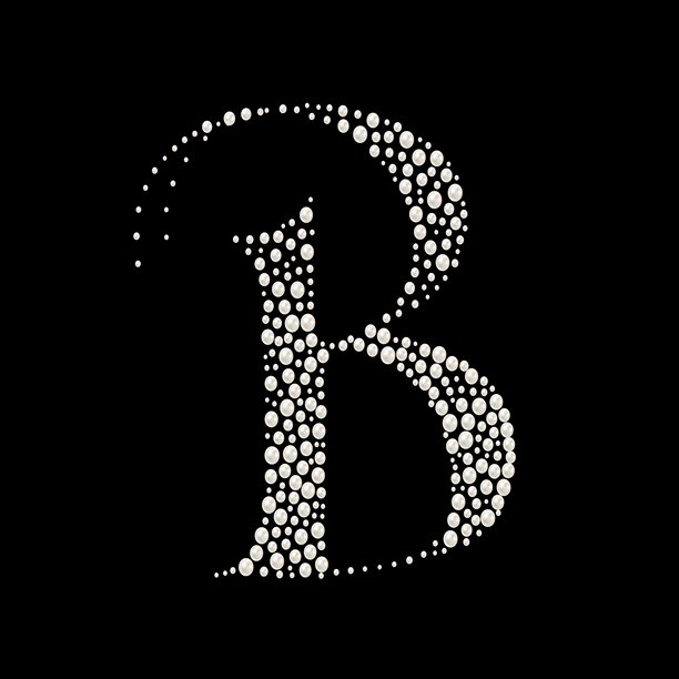 串珠装饰的英文字母大写字母，浪漫风格图片下载