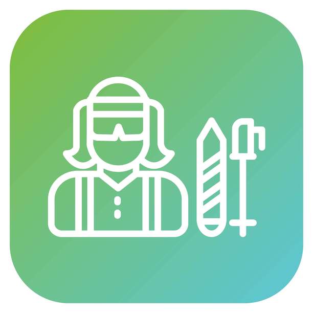 矢量图滑雪女性图标风格图片下载