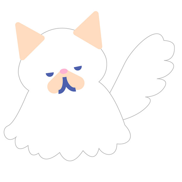 可爱白色猫咪角色插画图片下载