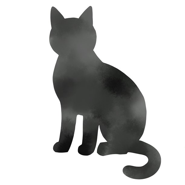 水彩猫剪影插画 单色动物素材图片下载