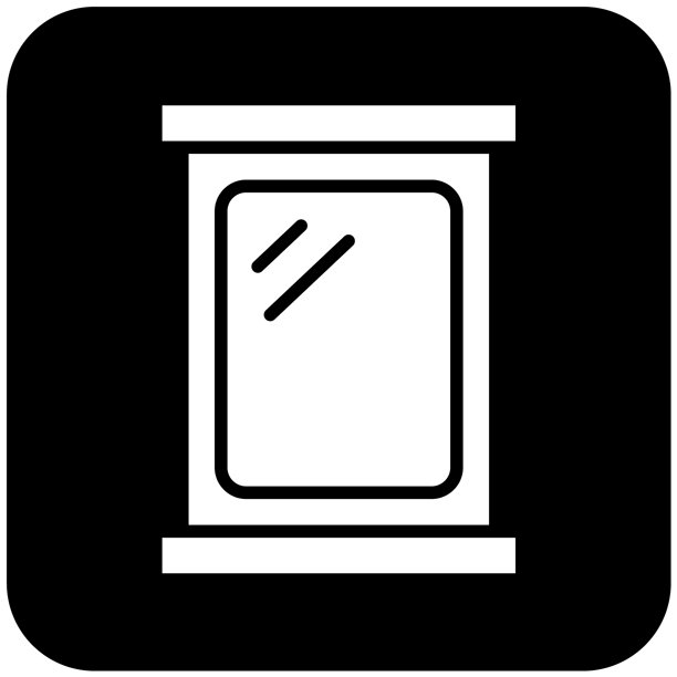 镜子矢量图标设计插画图片下载