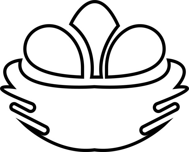 风格化的鸟巢、蛋和鸟的矢量图标，用于标志和设计元素，蛋、自然、野生动物、树枝、庇护所、育儿、动物栖息地、环境和自然关怀图片下载