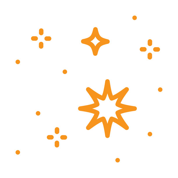 闪耀的黄色图标。星形，星星线条标志。光芒、闪耀、闪光、闪烁的符号。适用于设计、横幅、明信片、拼贴画、剪贴画的美学装饰元素。扁平化矢量插画。图片下载