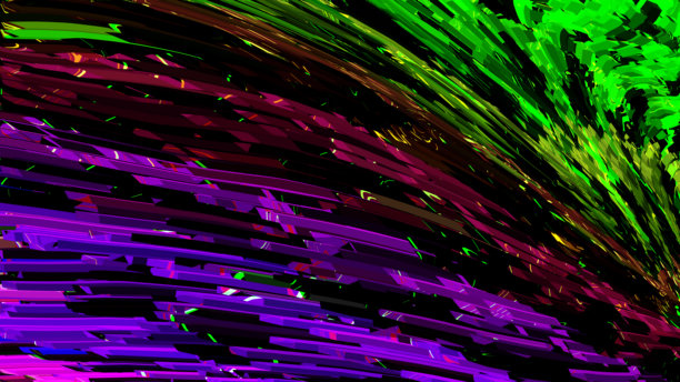 深邃霓虹灯光紫绿紫罗兰3D线条飞溅背景。抽象图案。艺术迷幻背景。卡片。壁纸。故障奢华纹理。数字空间。全球新技术。故障技术。虚拟现实图片下载