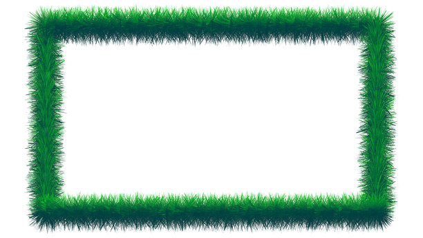 用于照片编辑和设计的白色背景上的绿色草地边框图片下载