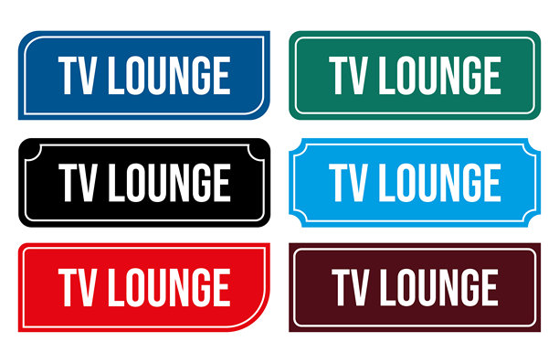 电视休息室标志插画 可打印的公共区域标志图片下载