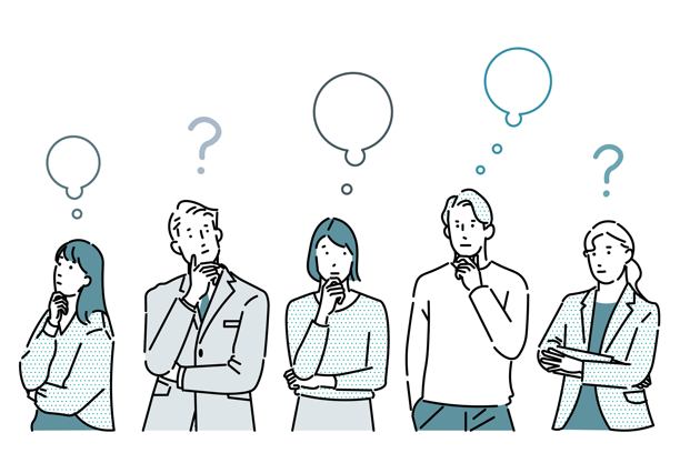 商务人士（多人）- 问号 - 上半身 - 困惑图标 - 简约矢量插画素材图片下载