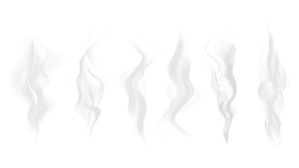 热茶、咖啡或食物上逼真的蒸汽或烟雾。免版税素材。图片下载