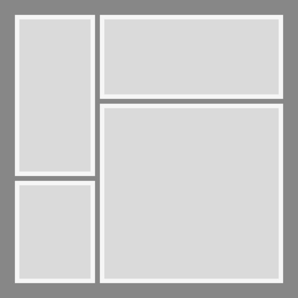 带相框边框的拼贴画，适用于照片或剪贴簿图像。矢量图图片下载