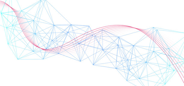 数字科技高速连接，白色背景，赛博纳米信息，抽象通信，创新未来科技数据，互联网网络连接，人工智能大数据，蓝色线条点状插画3D图片下载
