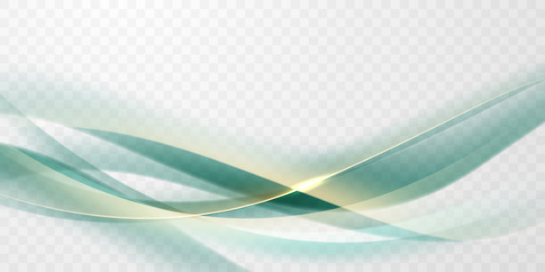 绿色抽象波浪背景，带有奢华金色元素矢量插画图片下载