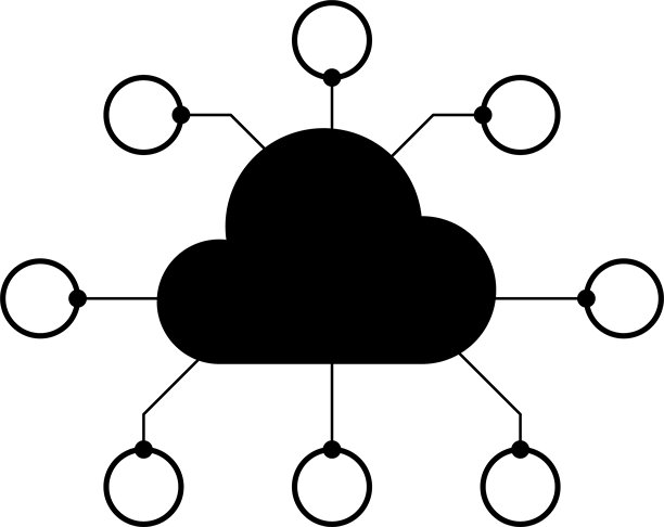 云原生开发。云计算。云图标插画图片下载
