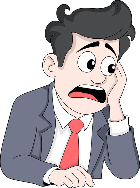 筋疲力尽、工作繁重的绝望商人插画图片下载