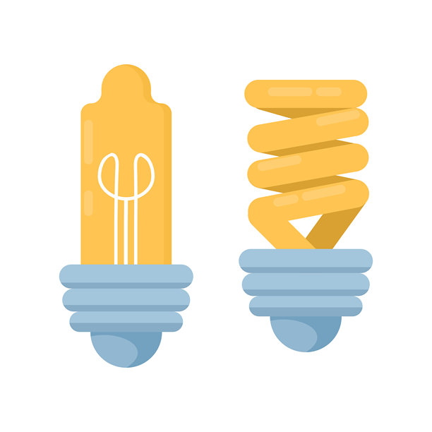 一组发光的灯泡插画，代表想法、创造力和创新。概念用于头脑风暴、灵感、初创企业和现代商业思维。图片下载