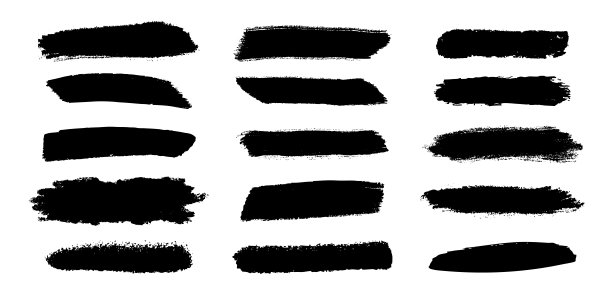 矢量黑色油漆笔触集合图片下载
