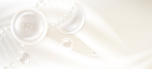 透明质酸和烟酰胺护发护肤解决方案广告，红色胶原蛋白精华滴管，配有化妆品广告背景，插画矢量图，可供使用。图片下载