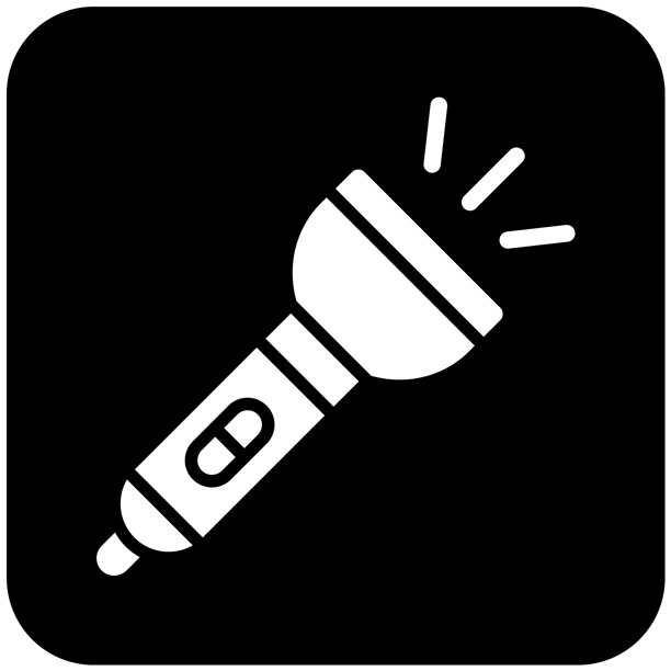 手电筒矢量图标设计插画图片下载