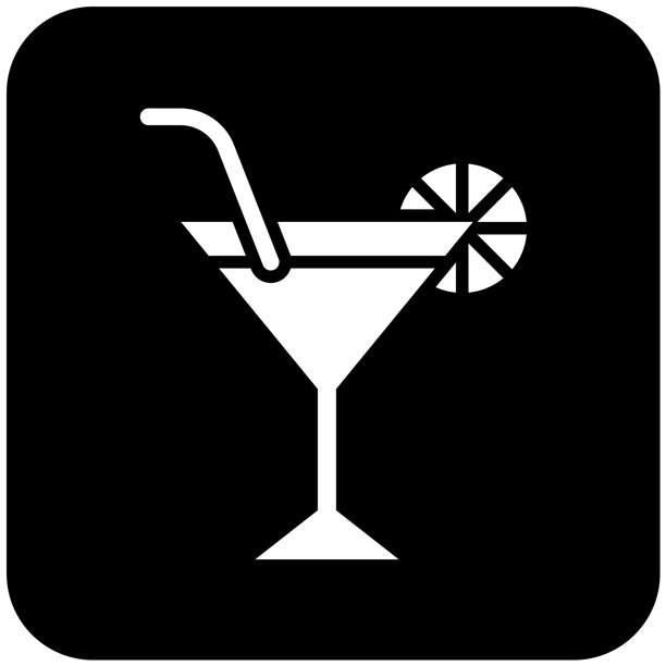 鸡尾酒矢量图标设计插画图片下载
