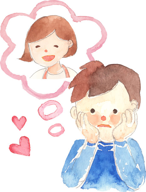 单相思的男人插画，矢量图图片下载