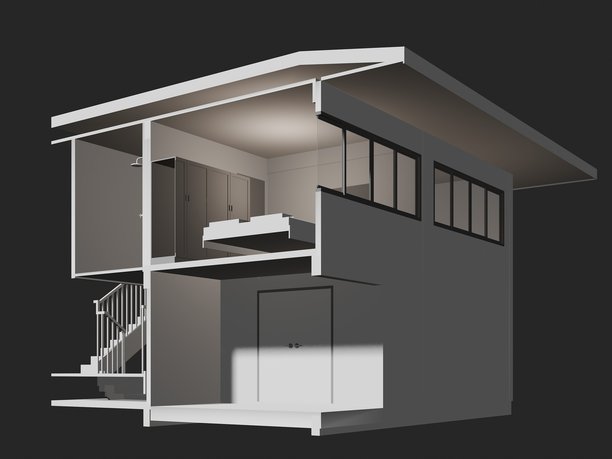 建筑结构的3D插画图片下载