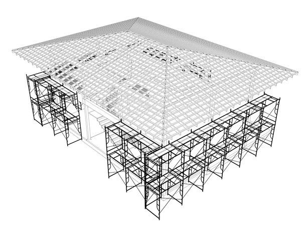 3D 建筑和施工插画图片下载