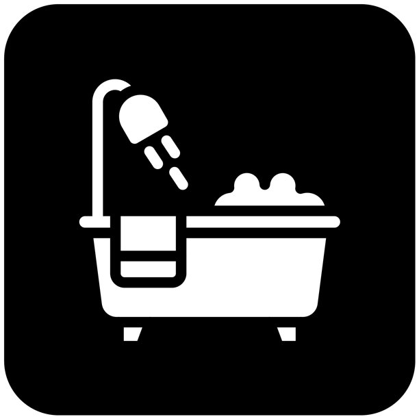 浴缸矢量图标设计插画图片下载