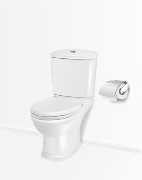 3D写实矢量插画。马桶和卫生纸卷。图片下载