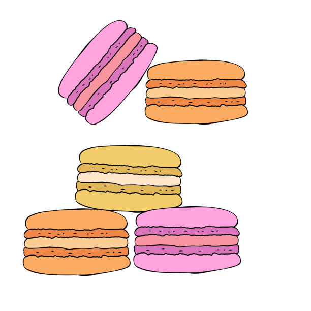 彩色马卡龙堆叠矢量插画，手绘插画。矢量线条墨水彩色艺术。用于标志、网页、包装、贴纸。图片下载