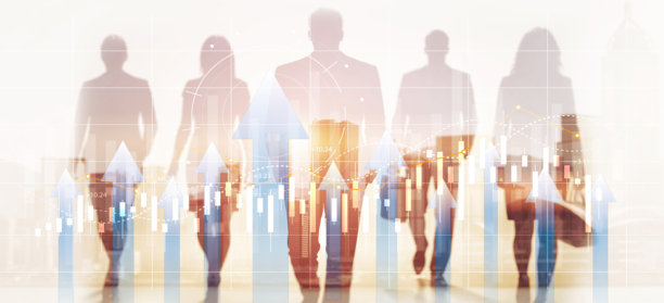 商务人士在数字屏幕上分析财务增长图表和数据图片下载