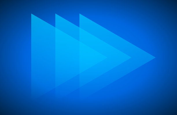 深蓝色背景，带有分层的半透明右指三角形，从边缘到中心呈现深到浅的蓝色渐变。图片下载