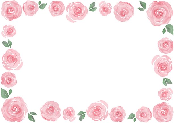 水彩粉色玫瑰花环插画——优雅花卉设计图片下载