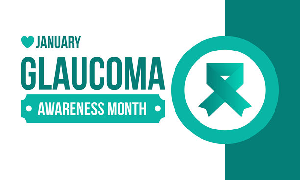 青光眼意识月。一月庆祝。视力问题。保护您的眼睛。预防与保护。绿丝带。医疗保健概念。海报、横幅和背景。矢量插画图片下载