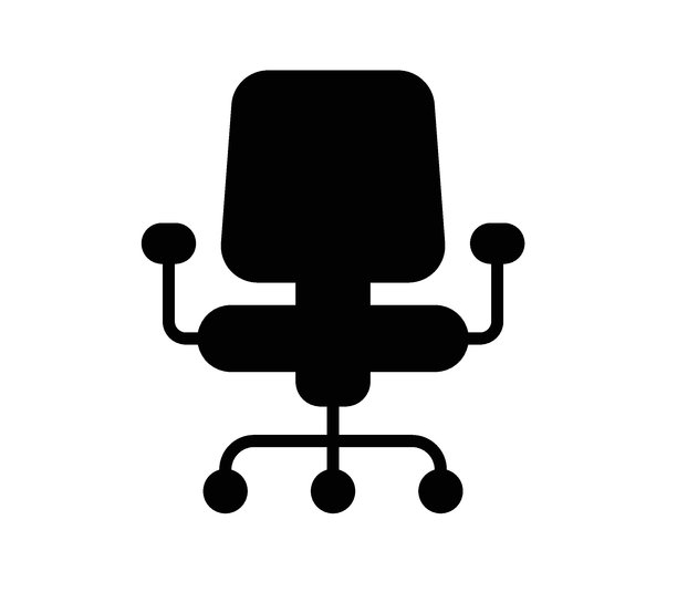 简约设计的现代办公椅图标，适用于人体工学工作空间图片下载