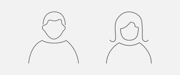 灰度矢量扁平插画。头像、用户个人资料、人物图标、性别中立剪影、个人照片。适用于社交媒体头像、图标、屏幕保护程序和作为模板。图片下载