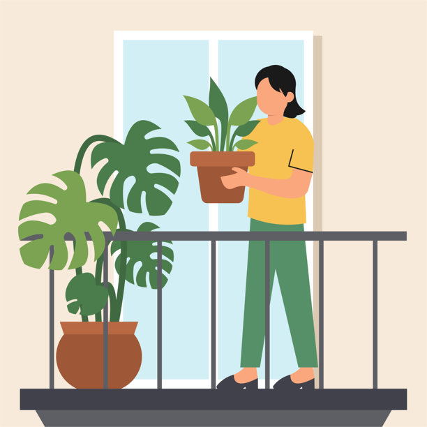 城市园艺插画矢量扁平化设计图片下载