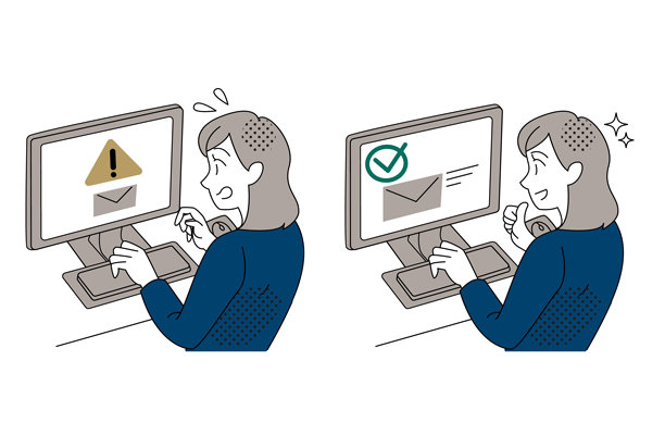 办公室女性解决邮件发送错误插画图片下载