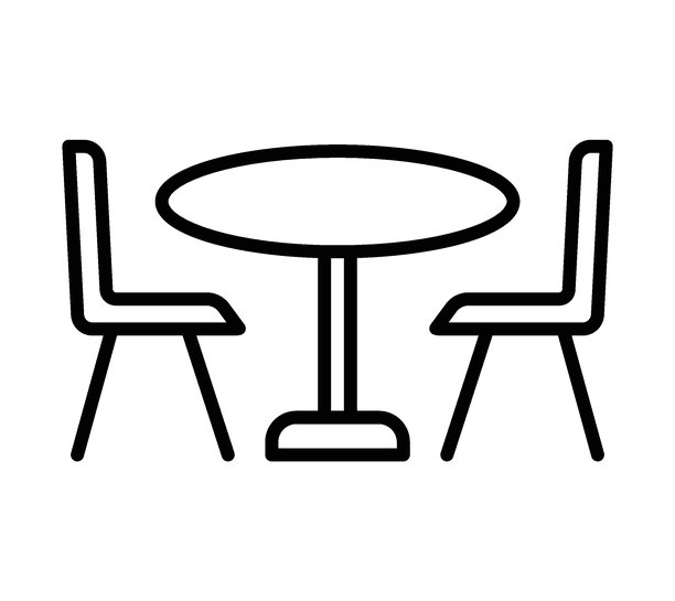 极简风格的餐桌和两把椅子，线条简约图片下载