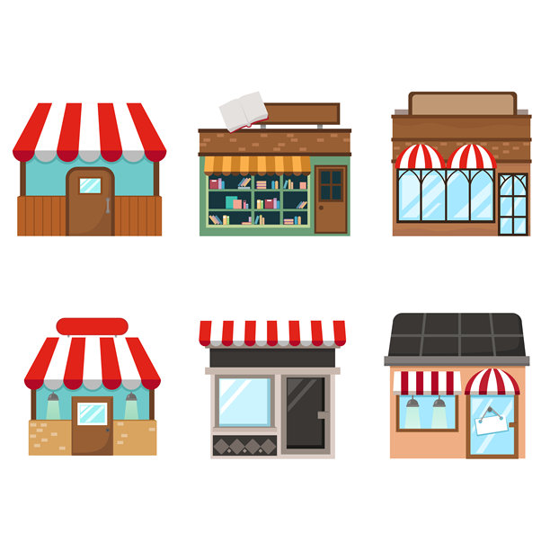 商店建筑插画集图片下载