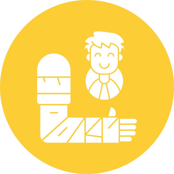 打石膏的手臂图标矢量素材图片下载