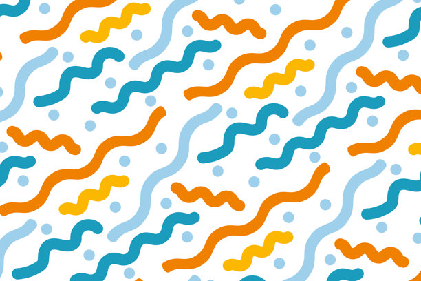 线条涂鸦无缝图案，素材插画图片下载