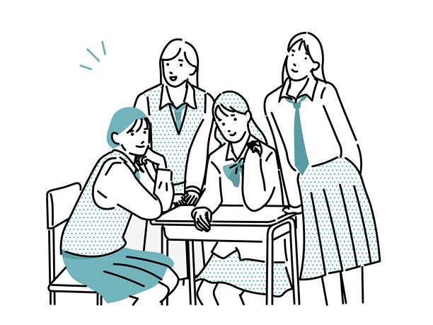 女学生 - 考试考生支持 - 学校生活 - 课桌 - 简约人物矢量插画素材图片下载