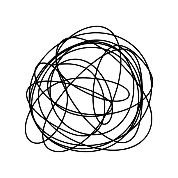 混乱的复杂抽象线条、涂鸦、迷茫、手绘矢量插画图片下载