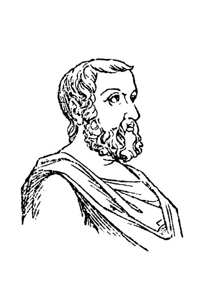 古雅典演说家和修辞学家伊索克拉底，身着古典希腊服饰，手持卷轴，侧面肖像，老式复古插画，1897年。图片下载