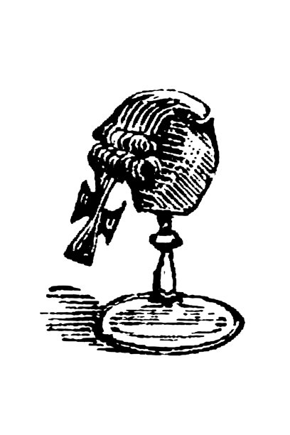 假发，18世纪男士发型，展示在假人头或假发架上的假发造型，1897年的复古插画图片下载