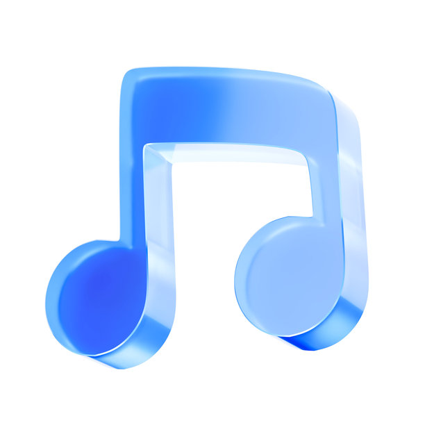 3D玻璃音符图标，音频声音娱乐和媒体概念。透明液体玻璃图标，玻璃拟态图标，晶莹剔透。3D插画。图片下载