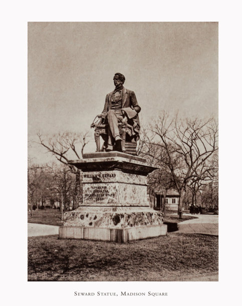 塞瓦德雕像，麦迪逊广场，纽约市历史照片，纽约，摄于1891年图片下载