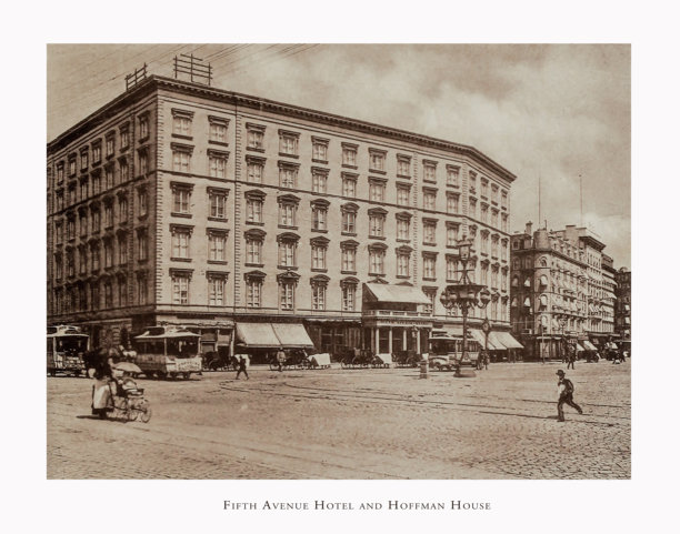 第五大道酒店和霍夫曼之家，纽约市历史照片，摄于1891年图片下载