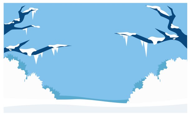 自然雪景林地场景背景插画图片下载